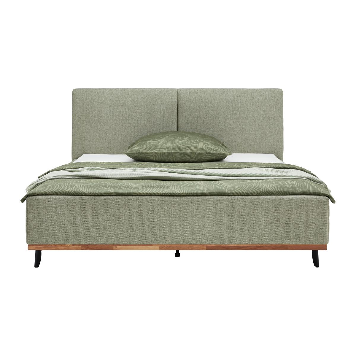 POSTEĽ EMILY - čierna/zelená, Konventionell, kompozitné drevo/textil (180/200cm) - Premium Living