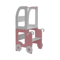 Hochstuhl Trolley Aus Holz Grau/pink - Pink/Grau, Basics, Holz (38/90/40cm)