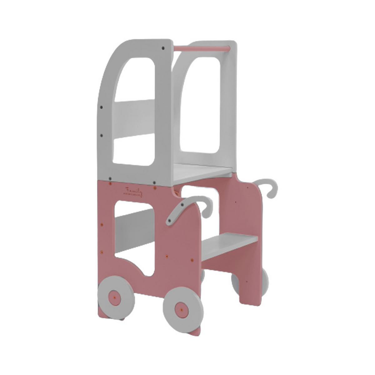 Hochstuhl Trolley Aus Holz Grau/pink - Pink/Grau, Basics, Holz (38/90/40cm)