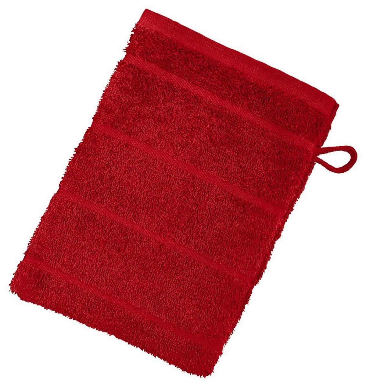 Waschlappen Liliane Bordeaux Baumwolle Mit Schlaufe - Bordeaux, KONVENTIONELL, Textil (16/21cm) - Ondega