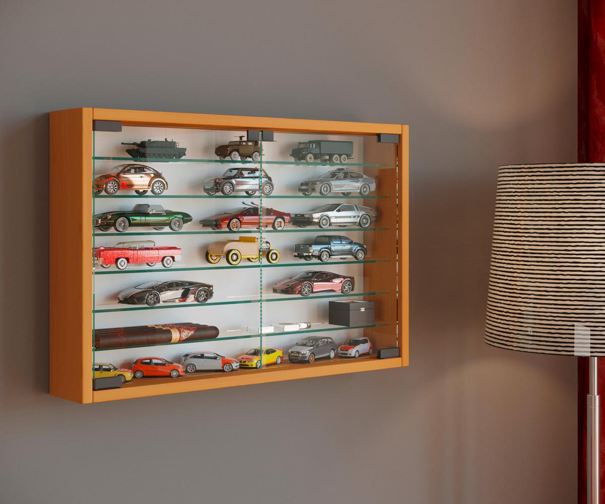 Hängevitrine Mandosa XL B: 60 cm Buchefarben - Buchefarben, MODERN, Glas/Holzwerkstoff (60/40/10cm) - MID.YOU