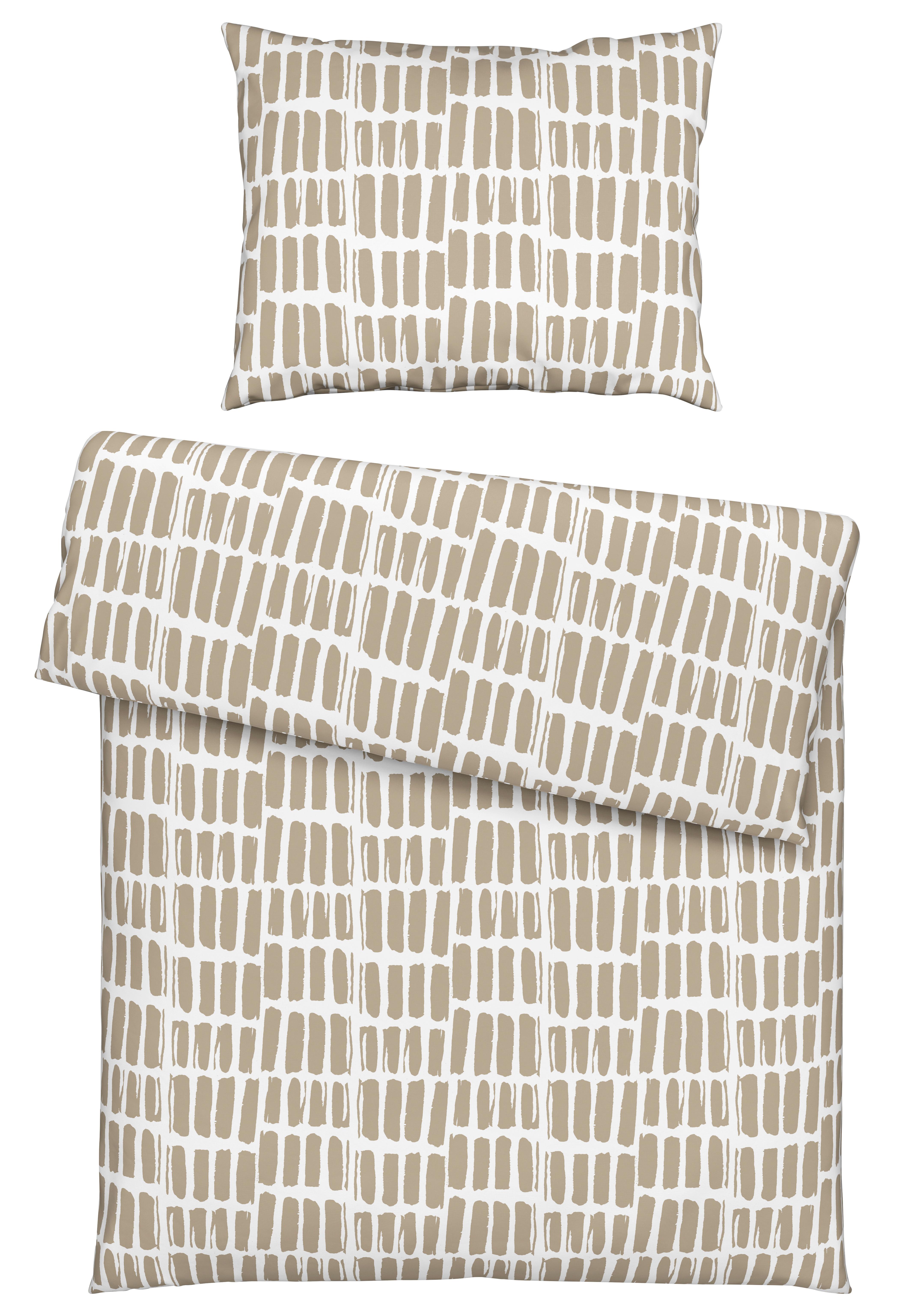 Posteľná bielizeň Adam, 70/90 140/200cm - biela/béžová, Modern, textil (140/200cm) - Mömax