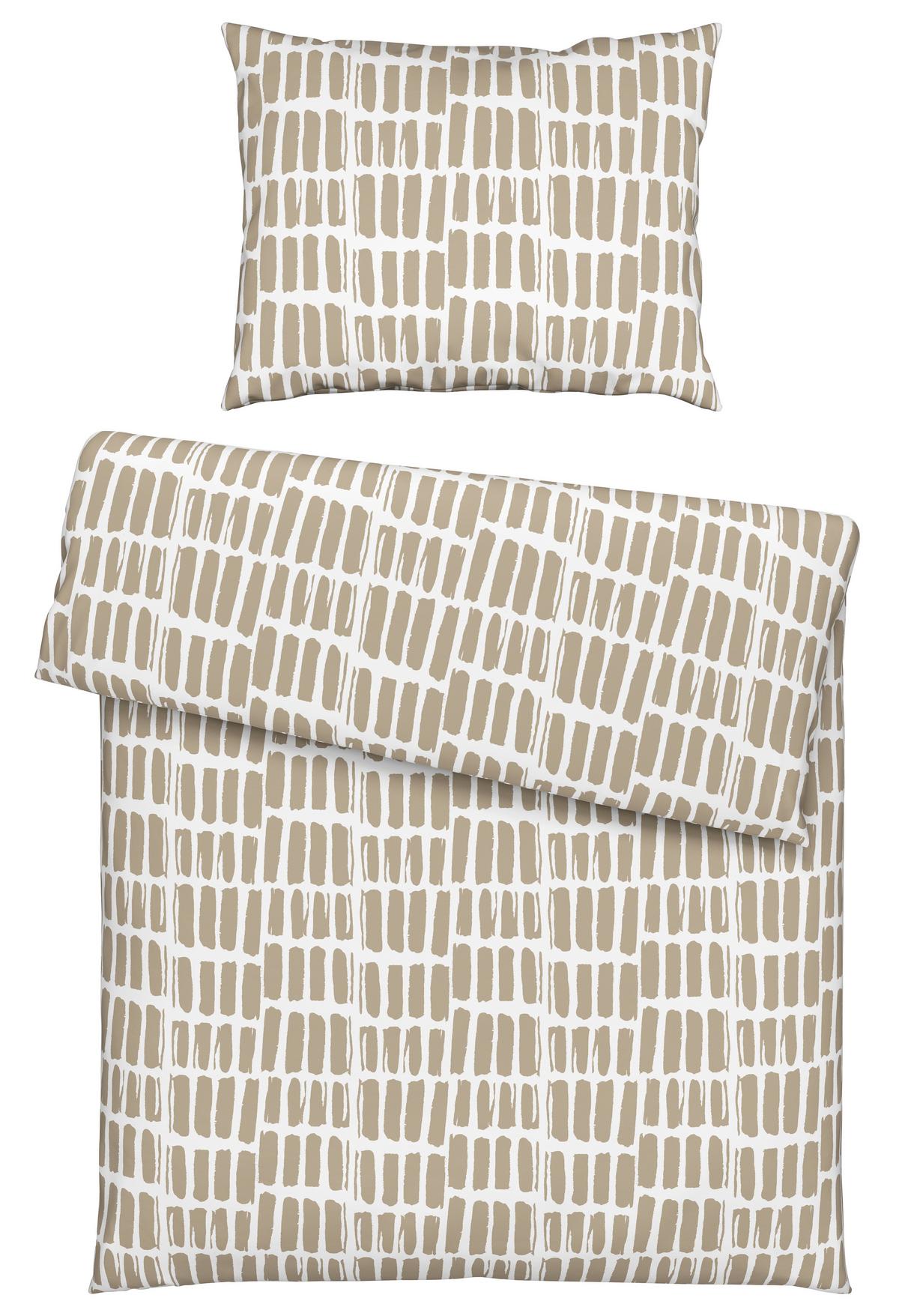 Posteľná bielizeň Adam, 70/90 140/200cm - biela/béžová, Modern, textil (140/200cm) - Mömax