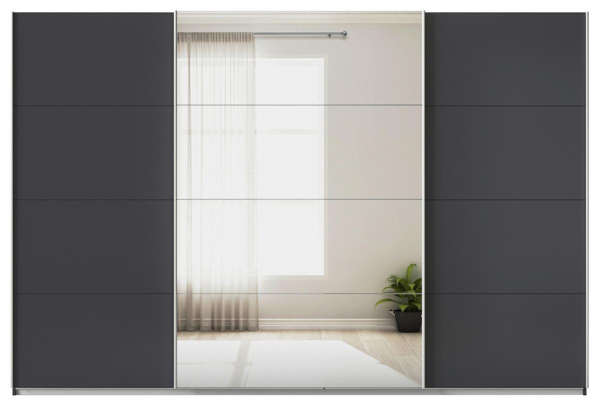 Schwebetürenschrank Feldkirch 315 Normalhöhe - Anthrazit/Silberfarben, MODERN, Holzwerkstoff (315/210/62cm)