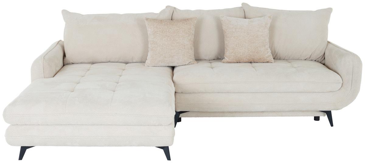 Sedacia súprava WAVE - čierna/béžová, Modern, kov/textil (189/266cm)