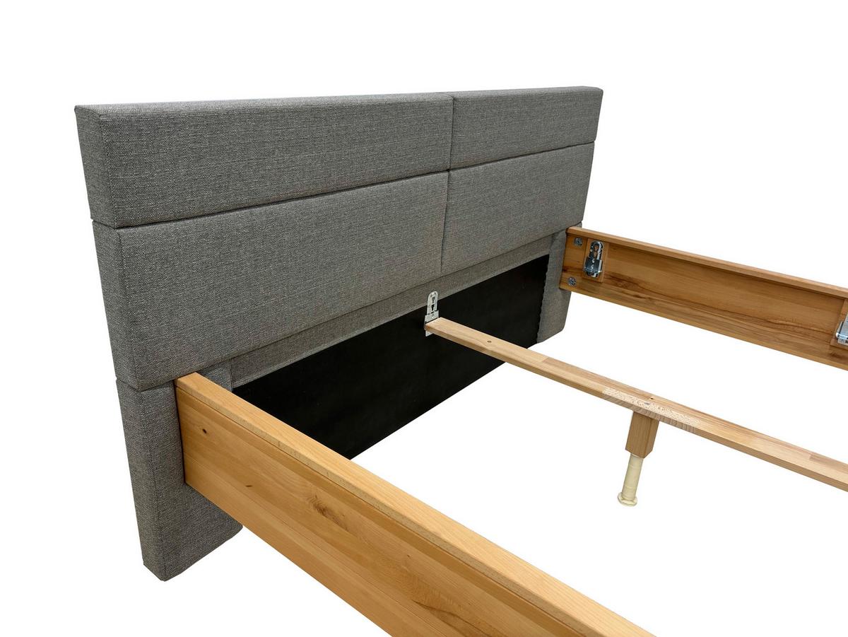 Bett Loom Naturfarben 200x200cm - Beige/Naturfarben, MODERN, Holz/Textil (200/200cm) - MID.YOU