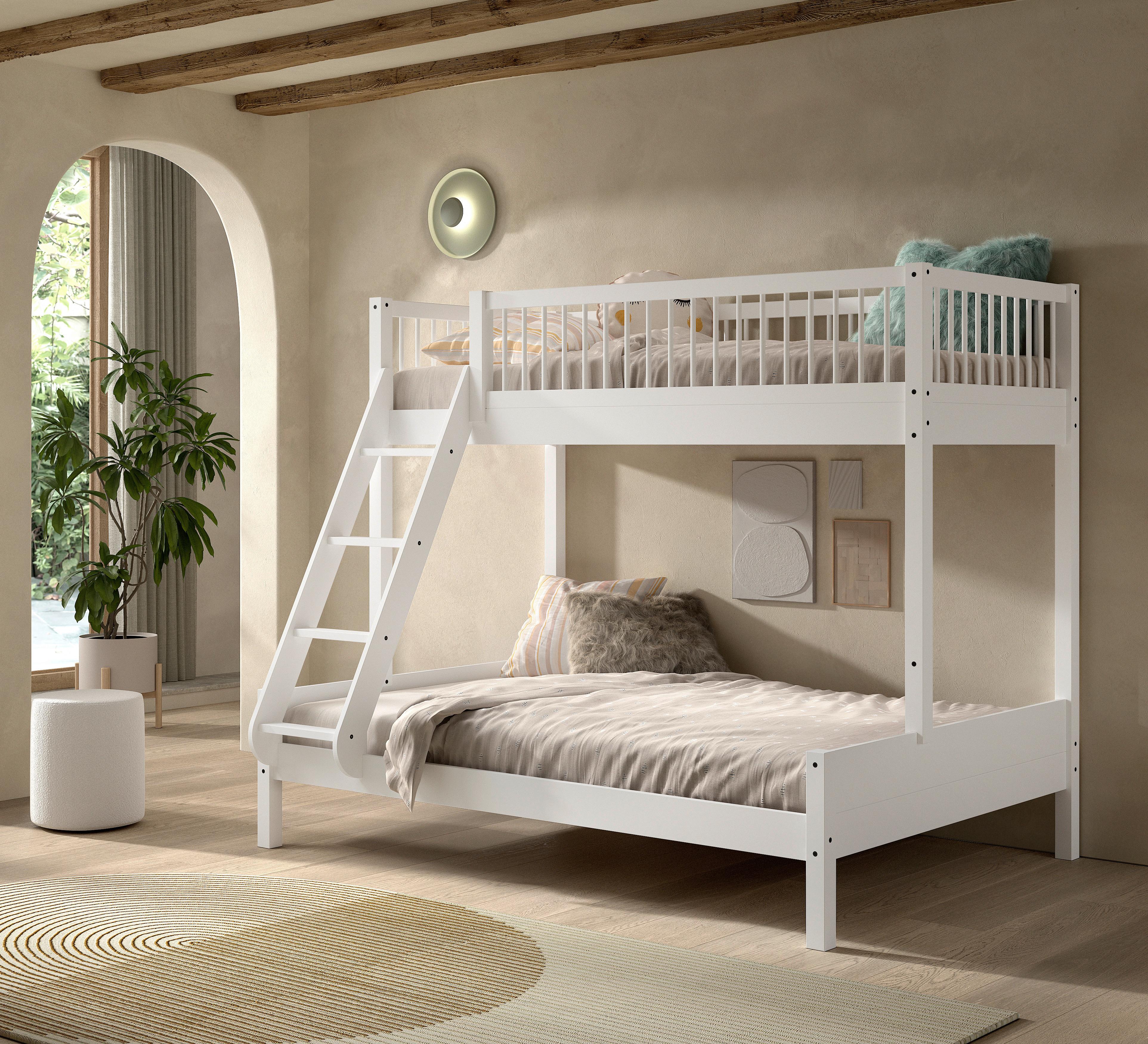 Etagenbett Forrest Weiß 90/140x200cm - Weiß/Naturfarben, MODERN, Holz (90/140/200cm) - Vipack
