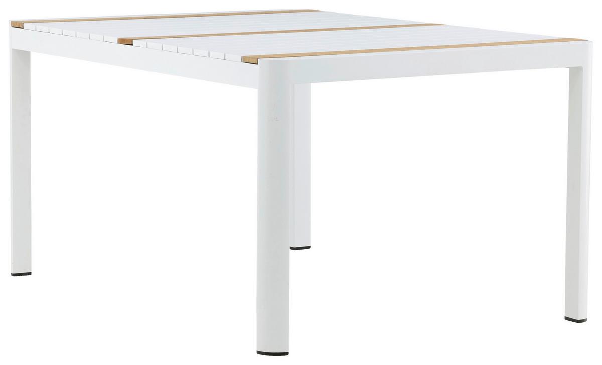 Gartentisch Togo Teakholz/metall L 90 Cm - Weiß, KONVENTIONELL, Holz/Metall (150/90/75cm) - Gardenson