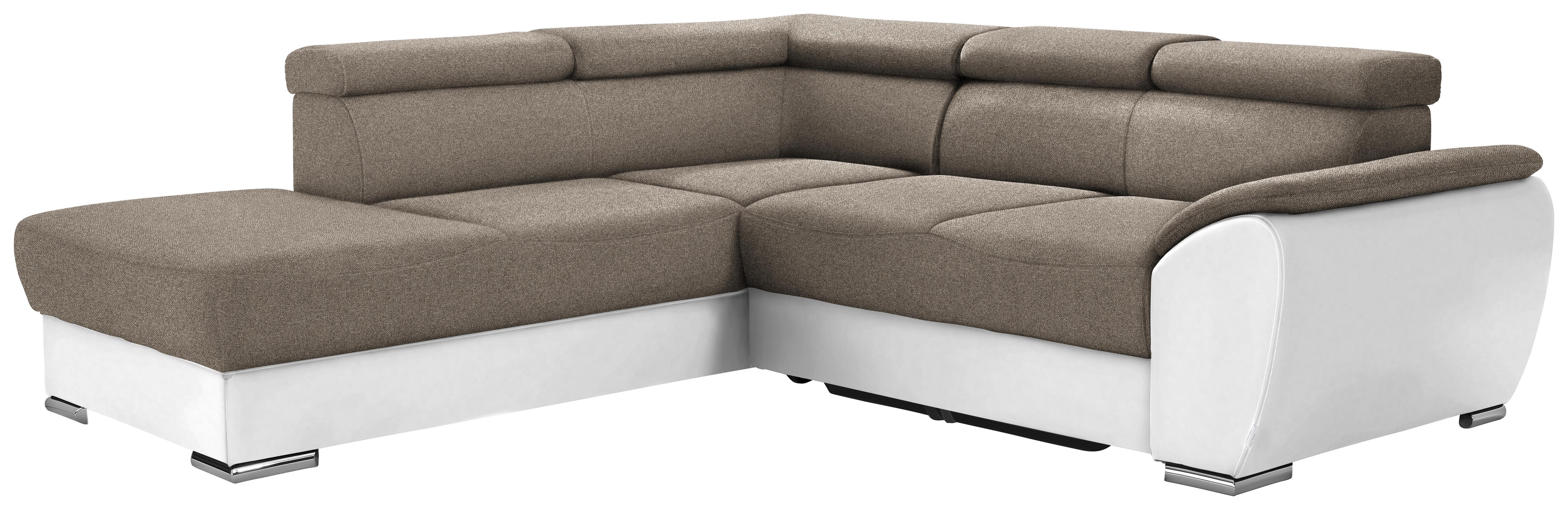 Wohnlandschaft In L-Form Cuba 230x265 cm - Chromfarben/Braun, MODERN, Textil (230/265cm) - Luca Bessoni