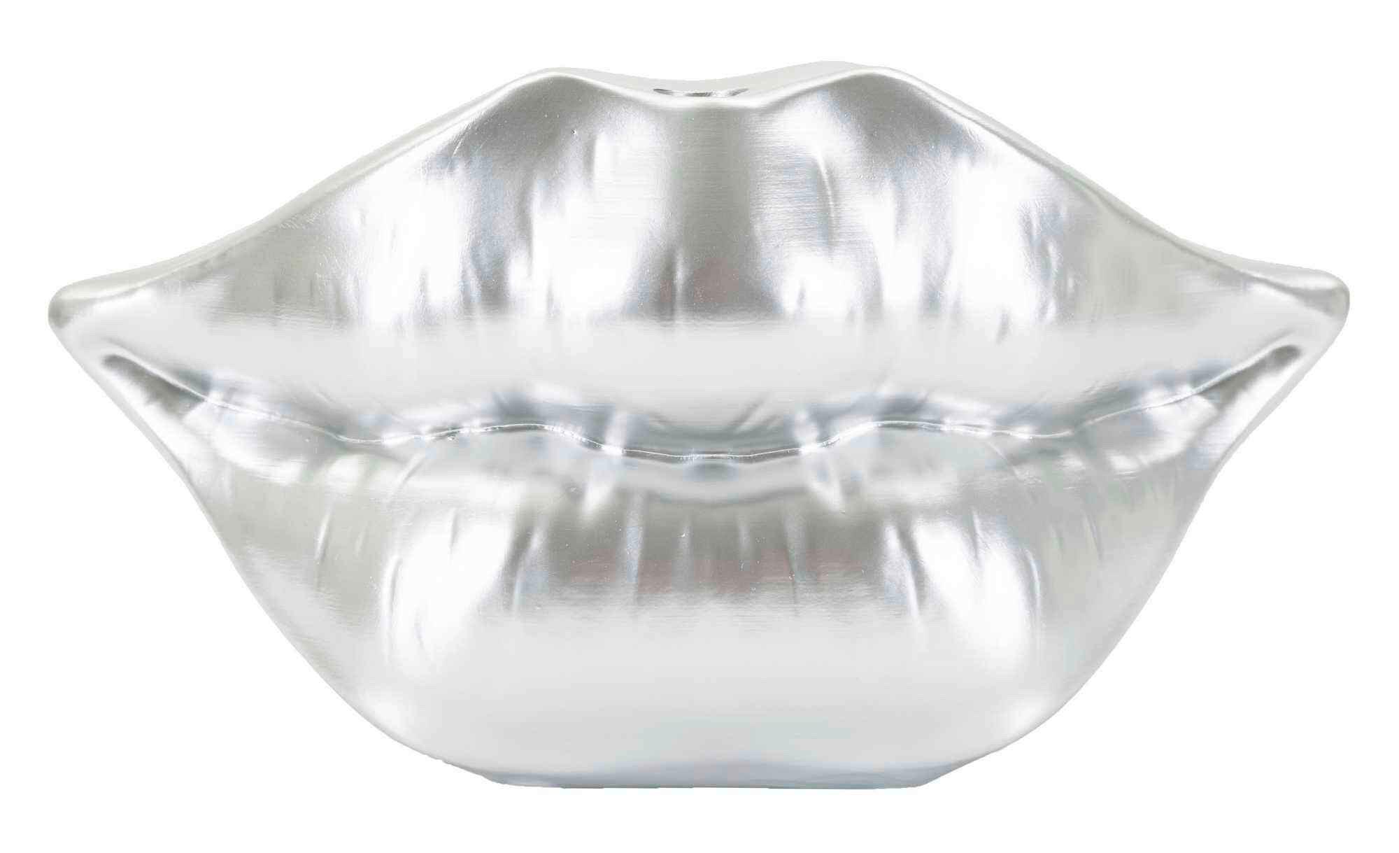 Vase Mouth Lip Silver Silberfarben B: 23 cm - Silberfarben, Basics, Kunststoff (23/12/8cm)