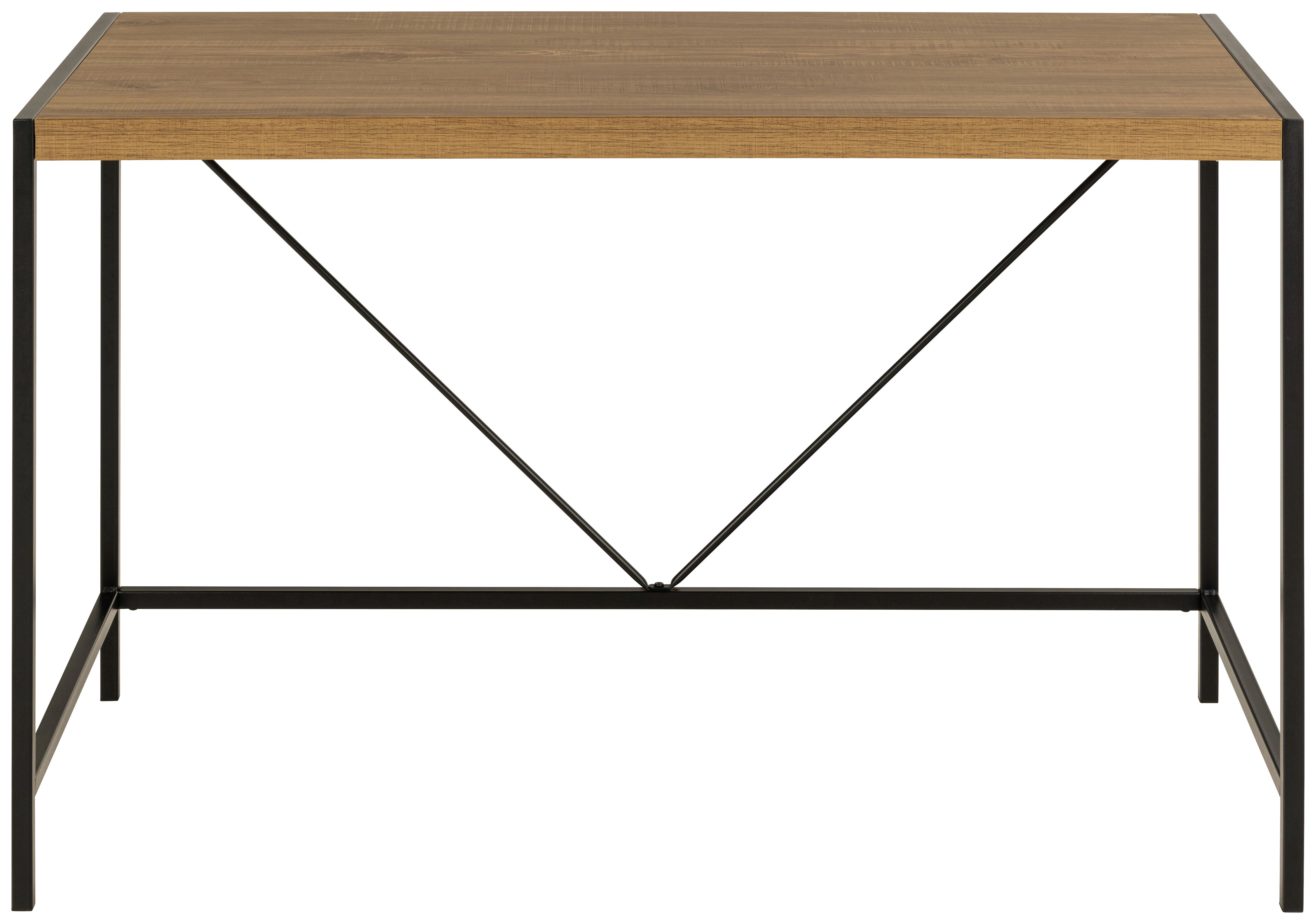 Schreibtisch Bahamas 104776 - Eichefarben/Schwarz, Design, Holzwerkstoff/Metall (120/60/75cm) - MID.YOU