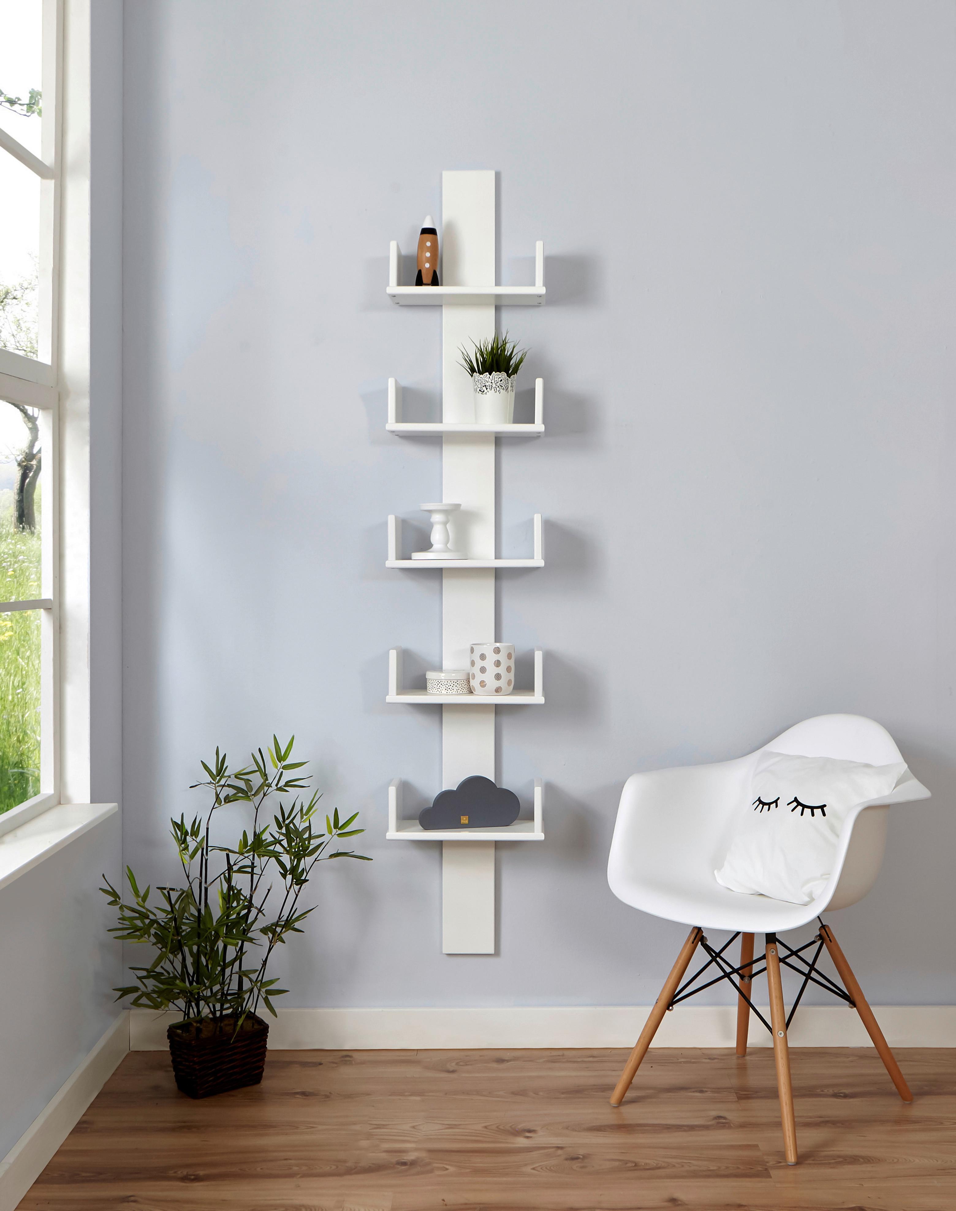 Wandregal Pepe B: 35cm Weiß - Weiß, MODERN, Holz (35/180/17cm) - MID.YOU