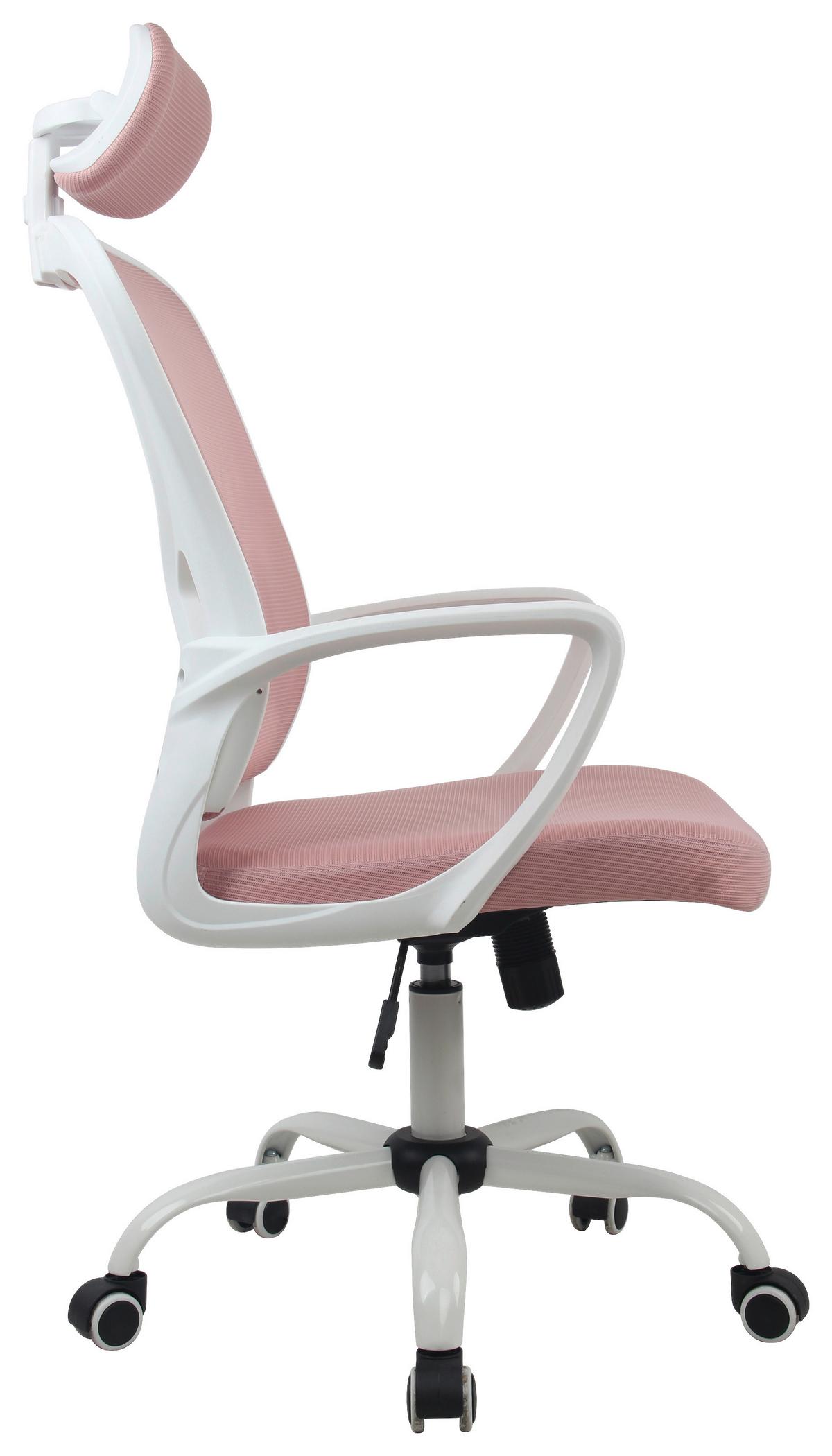 Drehstuhl Caorle mit Armstützen Pink - Pink/Weiß, MODERN, Kunststoff/Textil (60/118/65cm) - MID.YOU