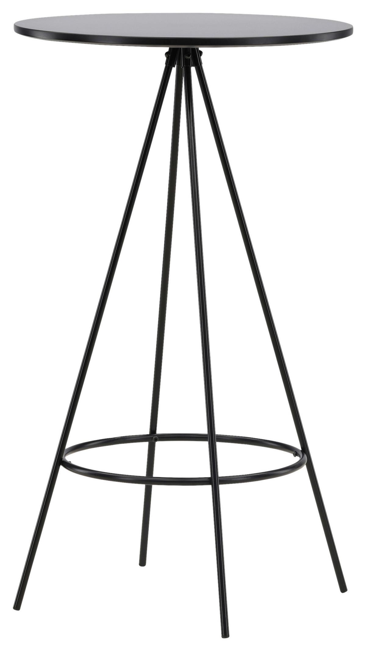 Barhocker Bistro - Schwarz, Design, Holzwerkstoff/Metall (60/105/60cm) - Livetastic