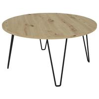 Couchtisch Rund Flair Schwarz/eiche Artisan Dekor - Schwarz/Eiche Artisan, KONVENTIONELL, Holzwerkstoff/Metall (80/80/40cm) - MID.YOU