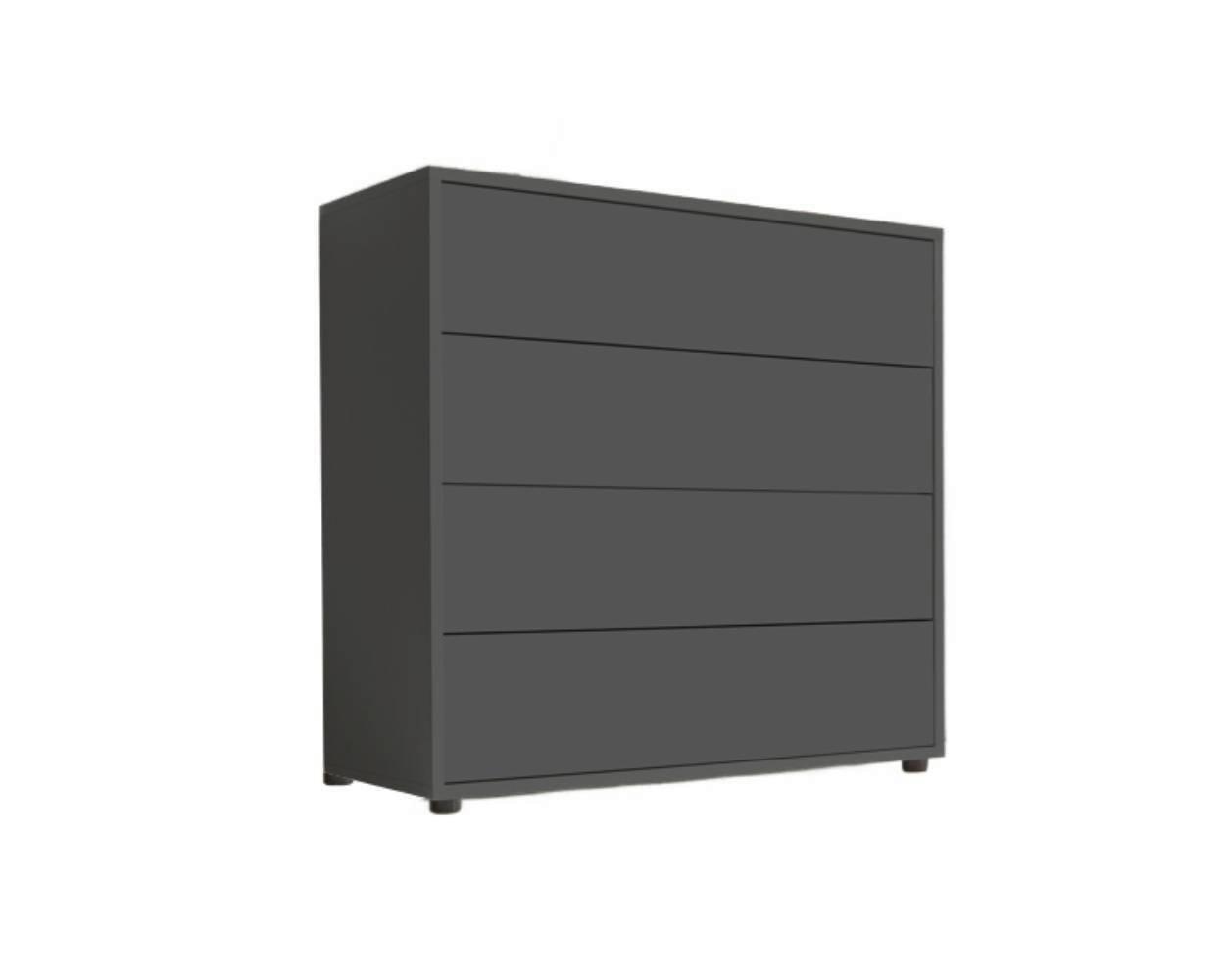 Kommode Mailand Typ 3 - Anthrazit/Schwarz, MODERN, Holzwerkstoff (79/73/33cm) - MID.YOU