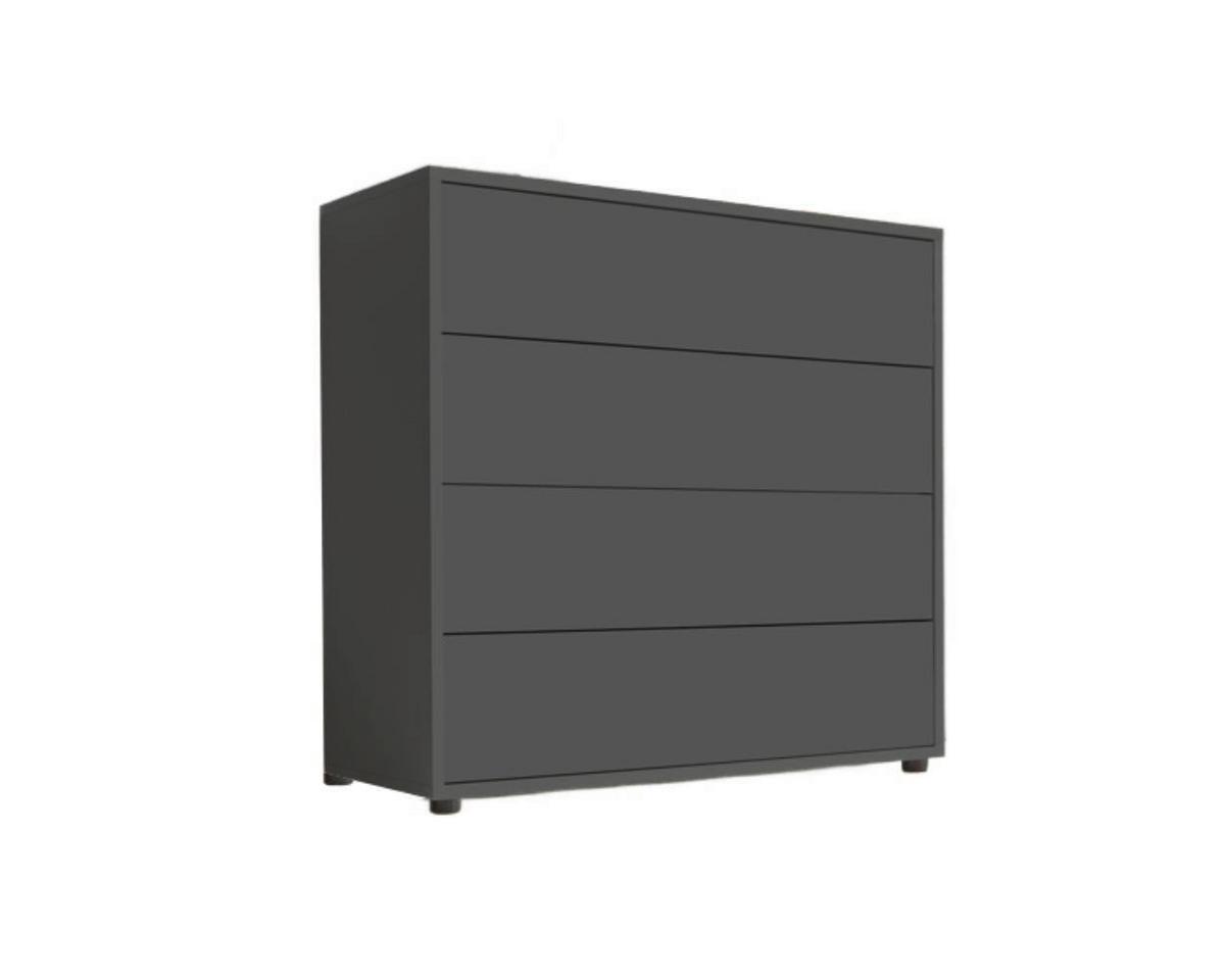 Kommode Mailand Typ 3 - Anthrazit/Schwarz, MODERN, Holzwerkstoff (79/73/33cm) - MID.YOU