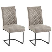 Schwingstuhl-set Maria-Xxl - Taupe/Schwarz, MODERN, Textil/Metall (45/95/60cm) - MID.YOU