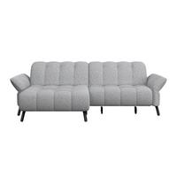 Ecksofa Coast Silber, 173x244cm - Silberfarben/Schwarz, KONVENTIONELL, Holzwerkstoff/Textil (173/244cm)