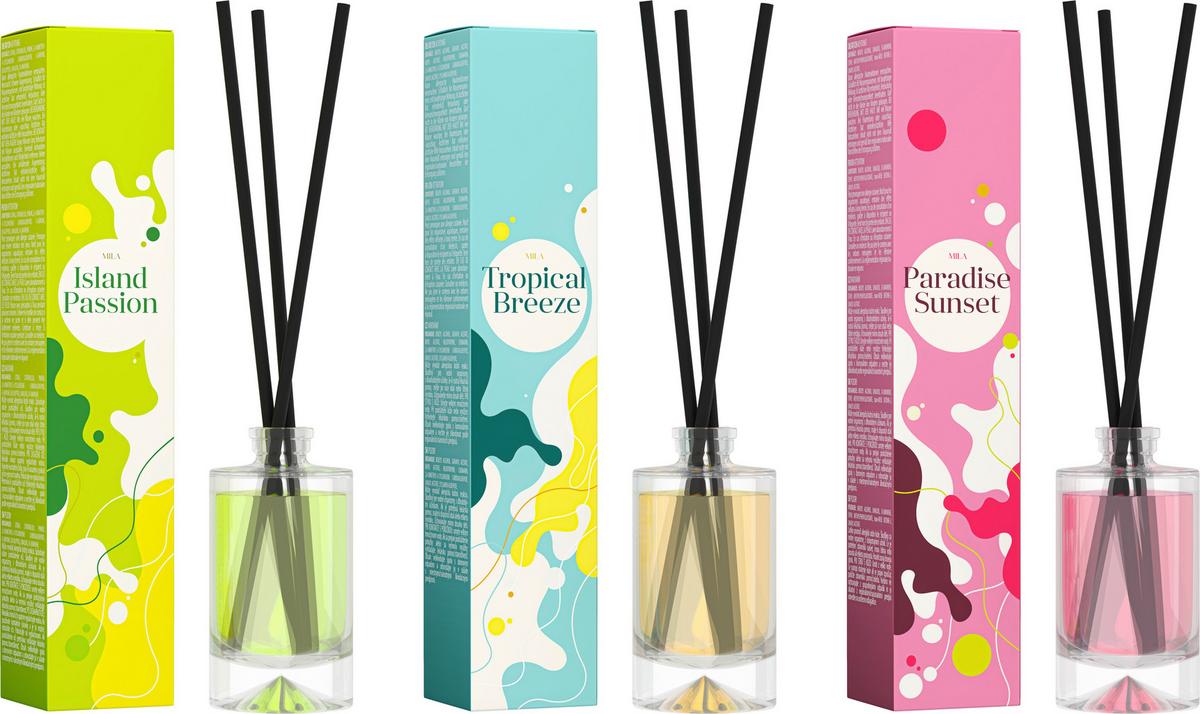 Aróma difuzér Mila, 50 ml - žltá/zelená, sklo (0,05l) - Mömax