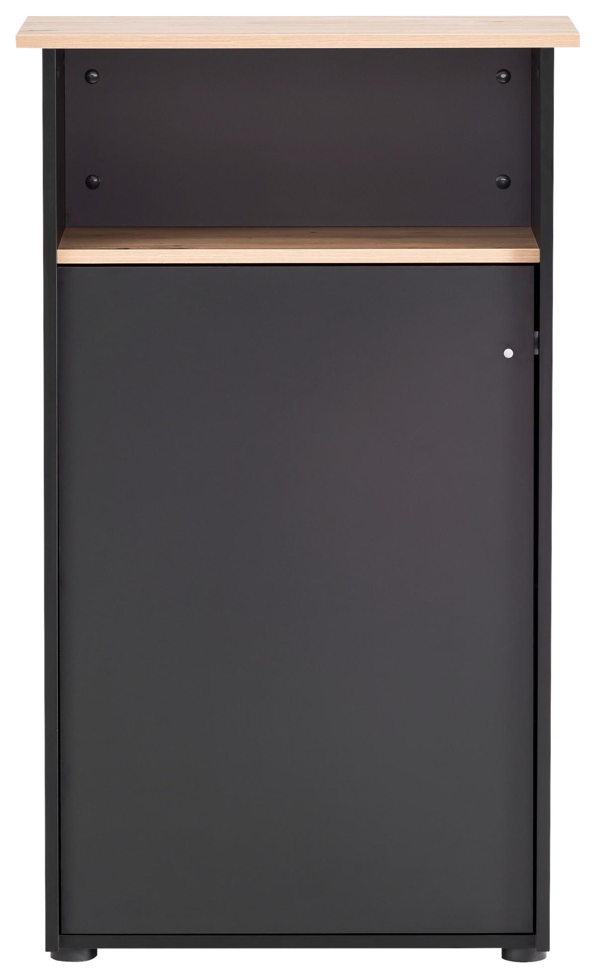 Stehpult Empfangstresen 660 - Schwarz/Eiche Artisan, MODERN, Holzwerkstoff (65,8/110,5/44cm) - MID.YOU