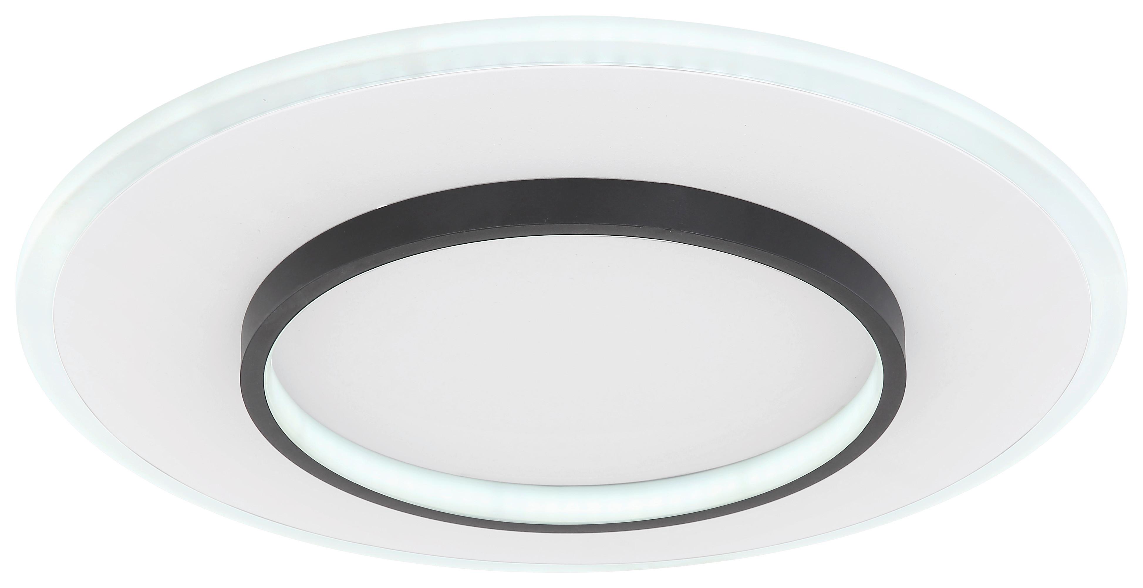 LED-Deckenleuchte Lima Ø 46,8 cm mit Fernbedienung - Opal/Schwarz, Basics, Kunststoff/Metall (46,8/6cm) - Globo