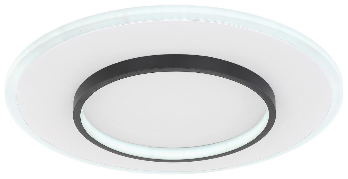 LED-Deckenleuchte Lima Ø 46,8 cm mit Fernbedienung - Opal/Schwarz, Basics, Kunststoff/Metall (46,8/6cm) - Globo