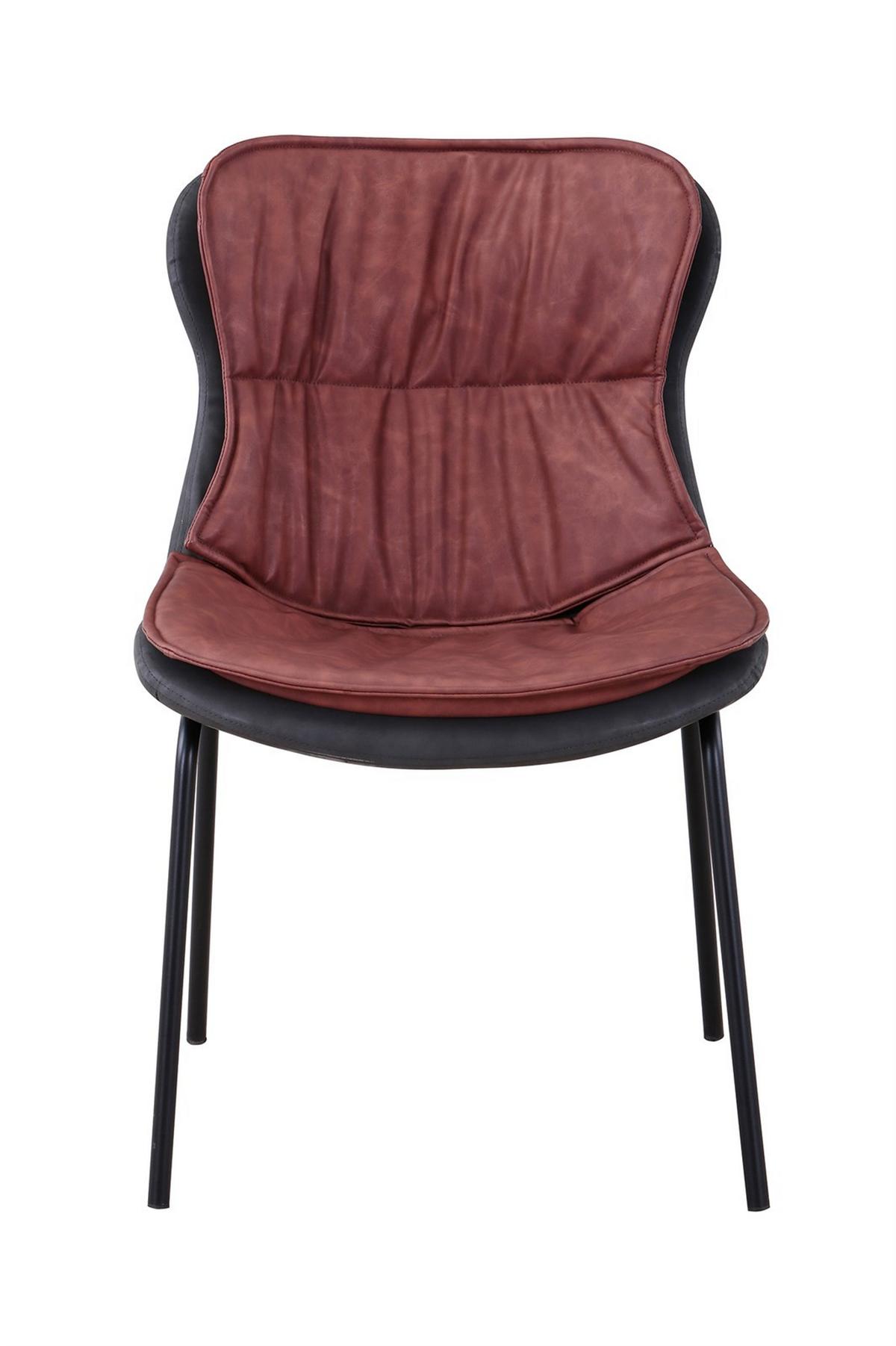 Stuhl Brady 200 Rotbraun - Rotbraun/Schwarz, Design, Textil/Metall (54/84/64cm) - Kayoom