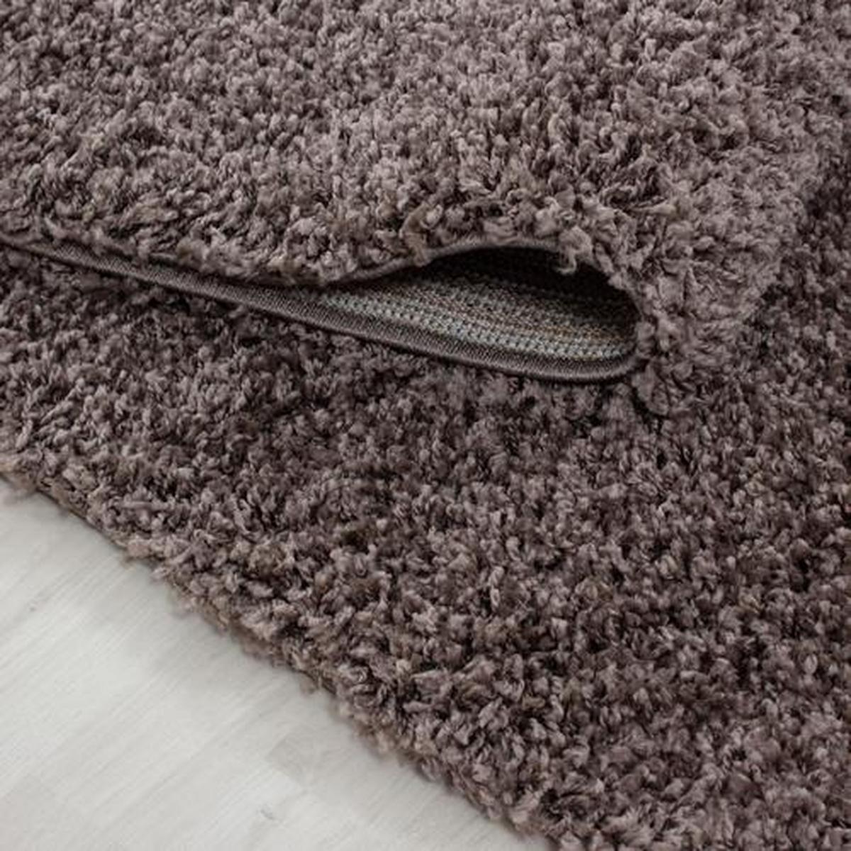 Hochflor Teppich Taupe Life Rund Ø 120 cm - Taupe, KONVENTIONELL, Textil (120cm) - Novel