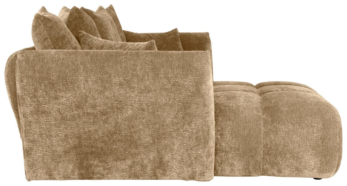 Univerzálna sedačka CAMMELLIO, sv.hnedá ženilka, 7 vankúšov - svetlohnedá/čierna, Modern, textil (296/75-95/189cm) - Mömax