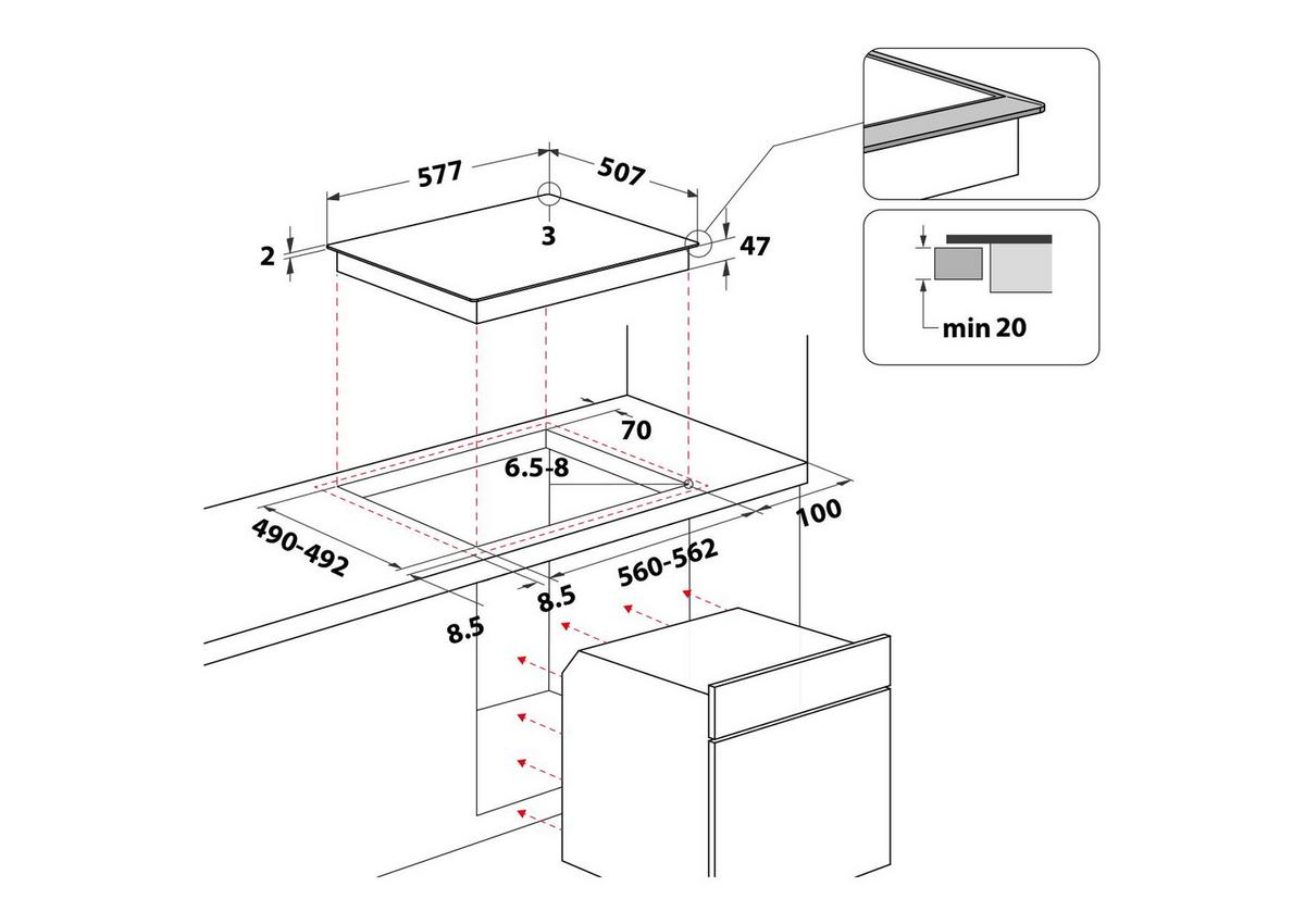 Einbauherd-Set Heko H300 B: 59,5 cm Elektro-Glaskeramik - Edelstahlfarben, Basics, Glas/Metall (59,5/59,5/56,6cm) - Bauknecht