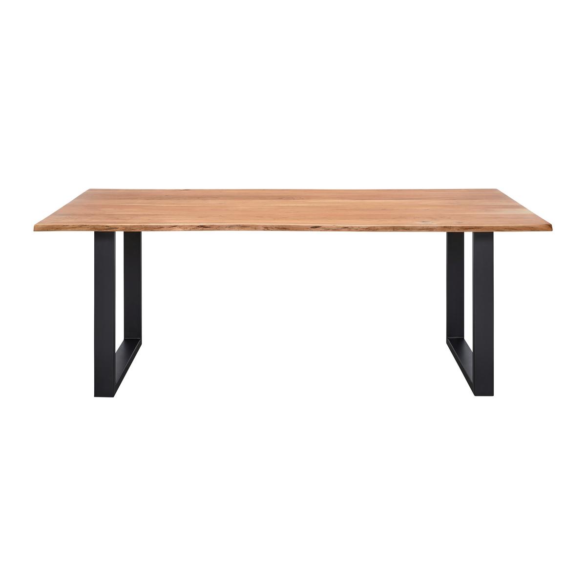 Jedálenský stôl z akácie MALMO 200 - čierna/farba akácie, Modern, kov/drevo (200/76/100cm) - Bessagi Home