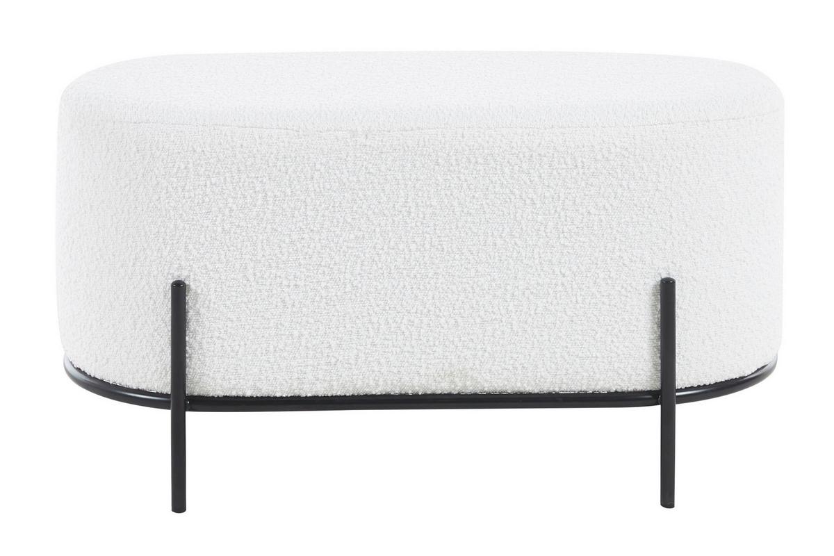 Hocker Weiß B: 80 Cm - Schwarz/Weiß, MODERN, Textil (80/42/40cm) - Livetastic