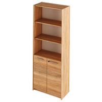 Regál na šanóny AUREL - farba duba/hliníková, Modern, kompozitné drevo (70/182,6/35cm)