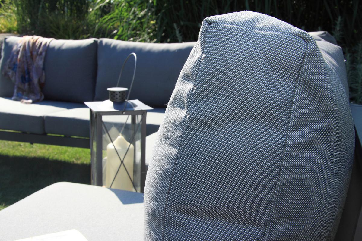 Loungegarnitur 4-Tlg. Paros Holz/Metall/Textil mit Kissen - Anthrazit/Silberfarben, Basics, Holz/Textil (243/68/243cm) - Acamp