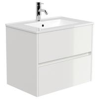 Waschtischkombi Limes Weiß Hg B: 71 Cm - Weiß Hochglanz/Weiß, MODERN, Keramik/Holzwerkstoff (71/58,7/46,5cm) - MID.YOU