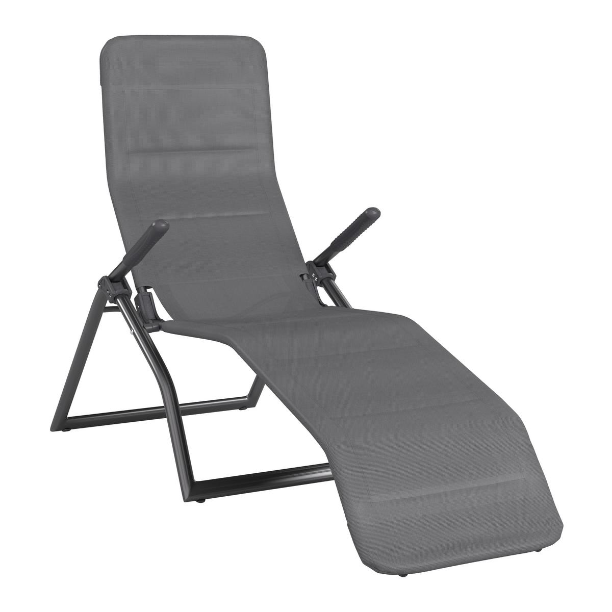 ZAHRADNÍ LEHÁTKO EASY - antracitová, Basics, kov/textil (67/110/153cm) - Mömax