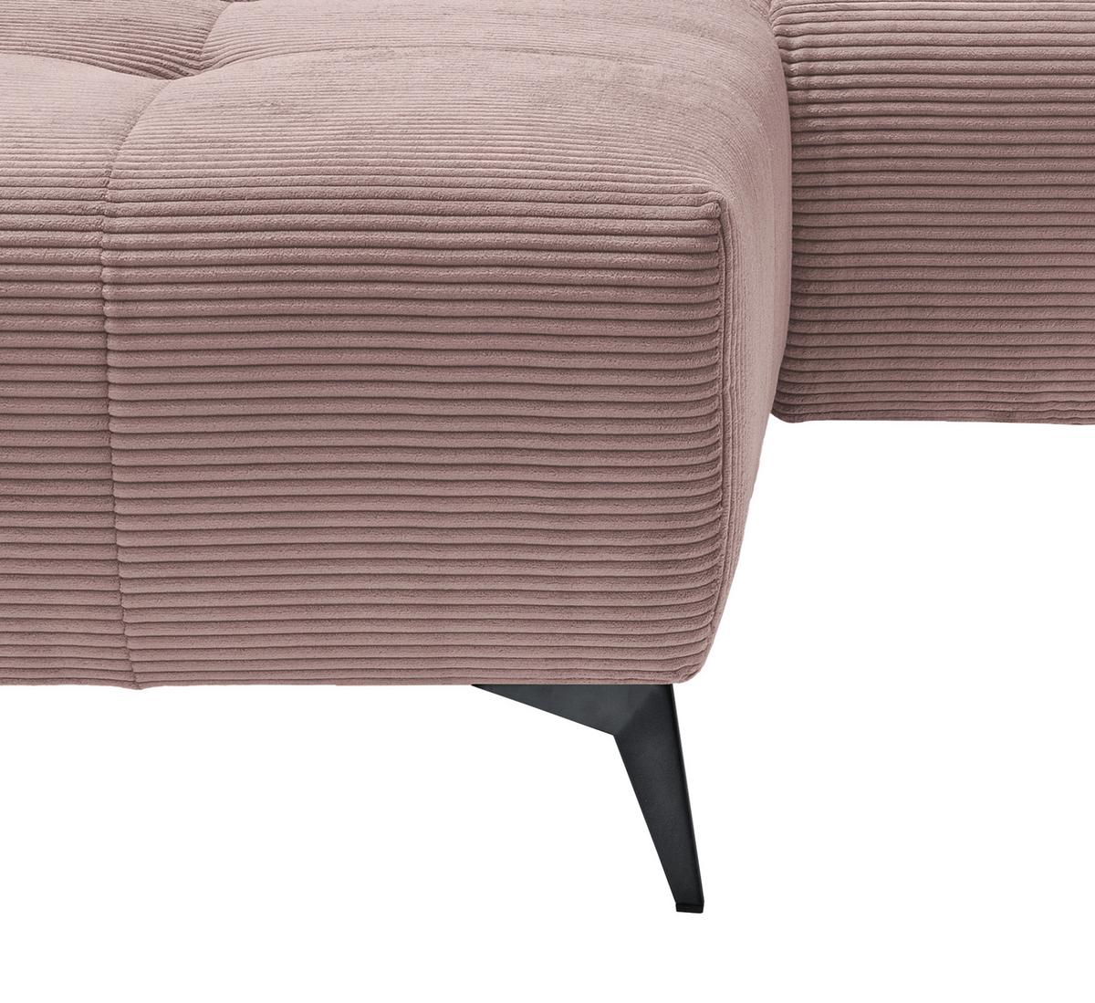 Ecksofa mit USB Anschluss Sano, Rosa, S: 180x258 cm - Schwarz/Rosa, MODERN, Textil (180/258cm) - Livetastic