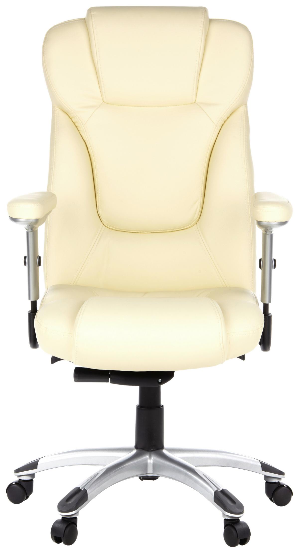 Chefsessel Embassy 200 Cremefarben - Silberfarben/Creme, MODERN, Kunststoff/Textil (63/131/53cm) - MID.YOU