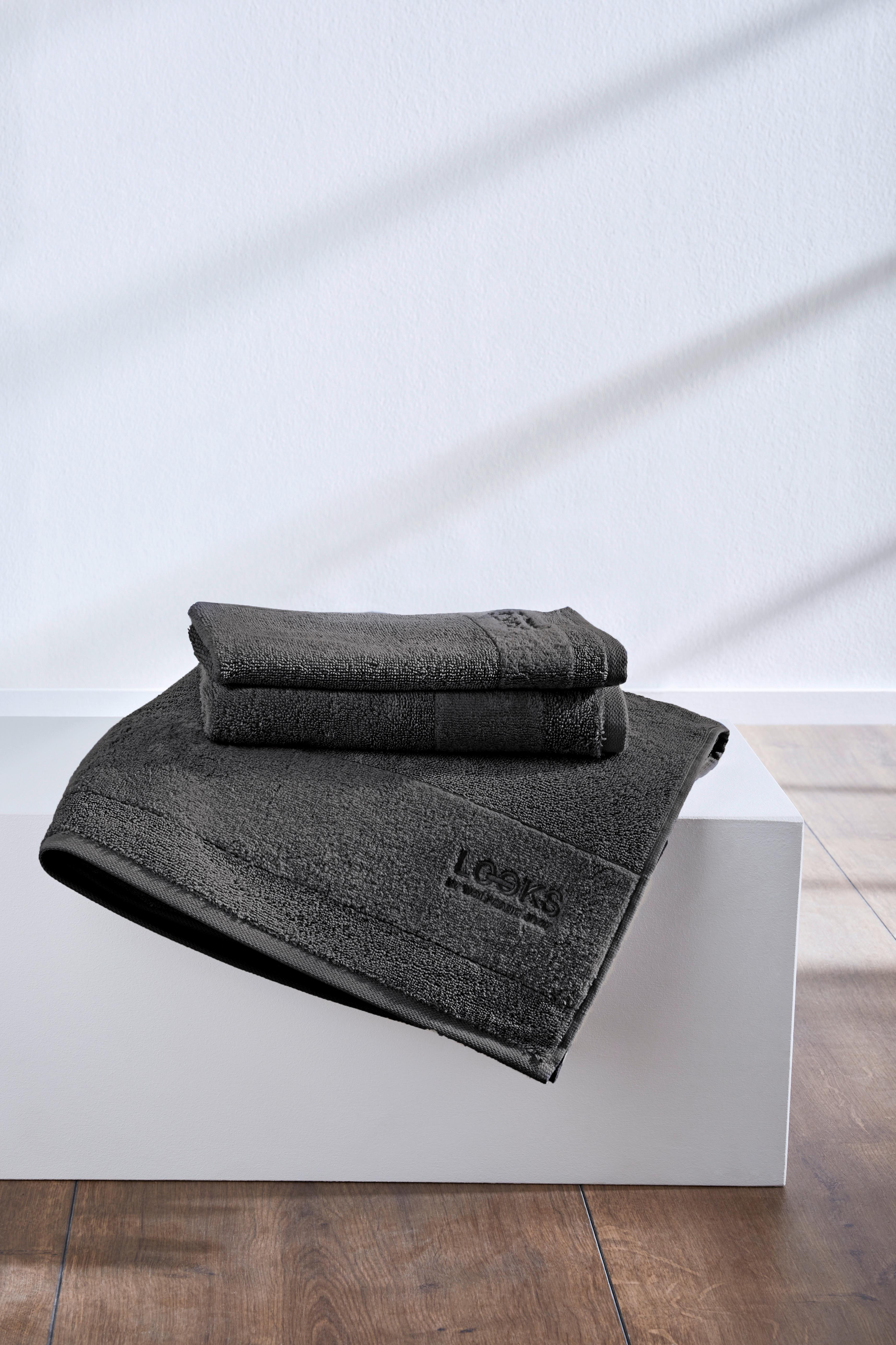 3-teiliges Handtuch-Set in Anthrazit aus Baumwolle | Sporthandtücher