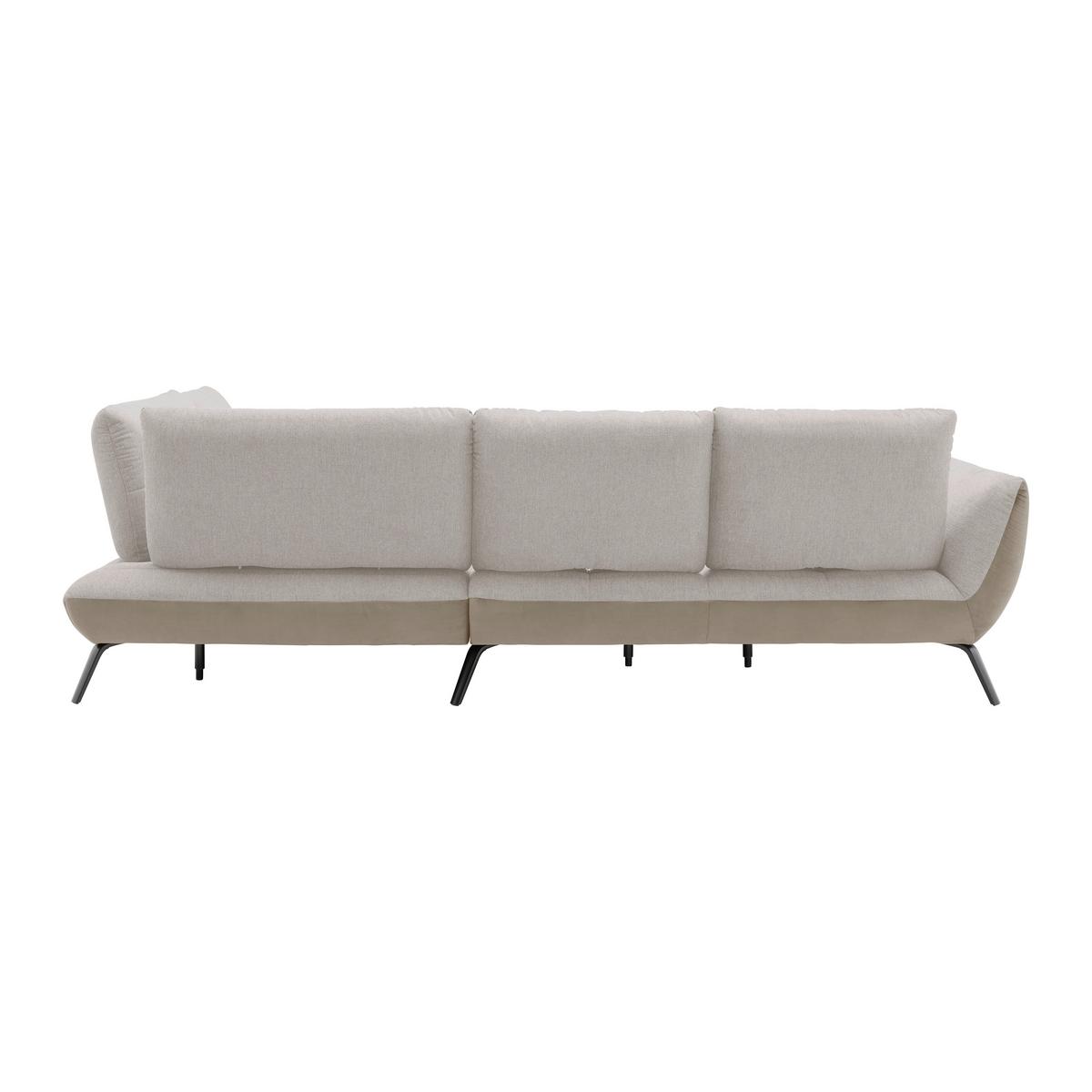 Rohová sedačka TRENDY, pravá, písková / béžová - černá/pískové barvy, Moderní, kov/kompozitní dřevo (310/93/250cm) - Premium Living