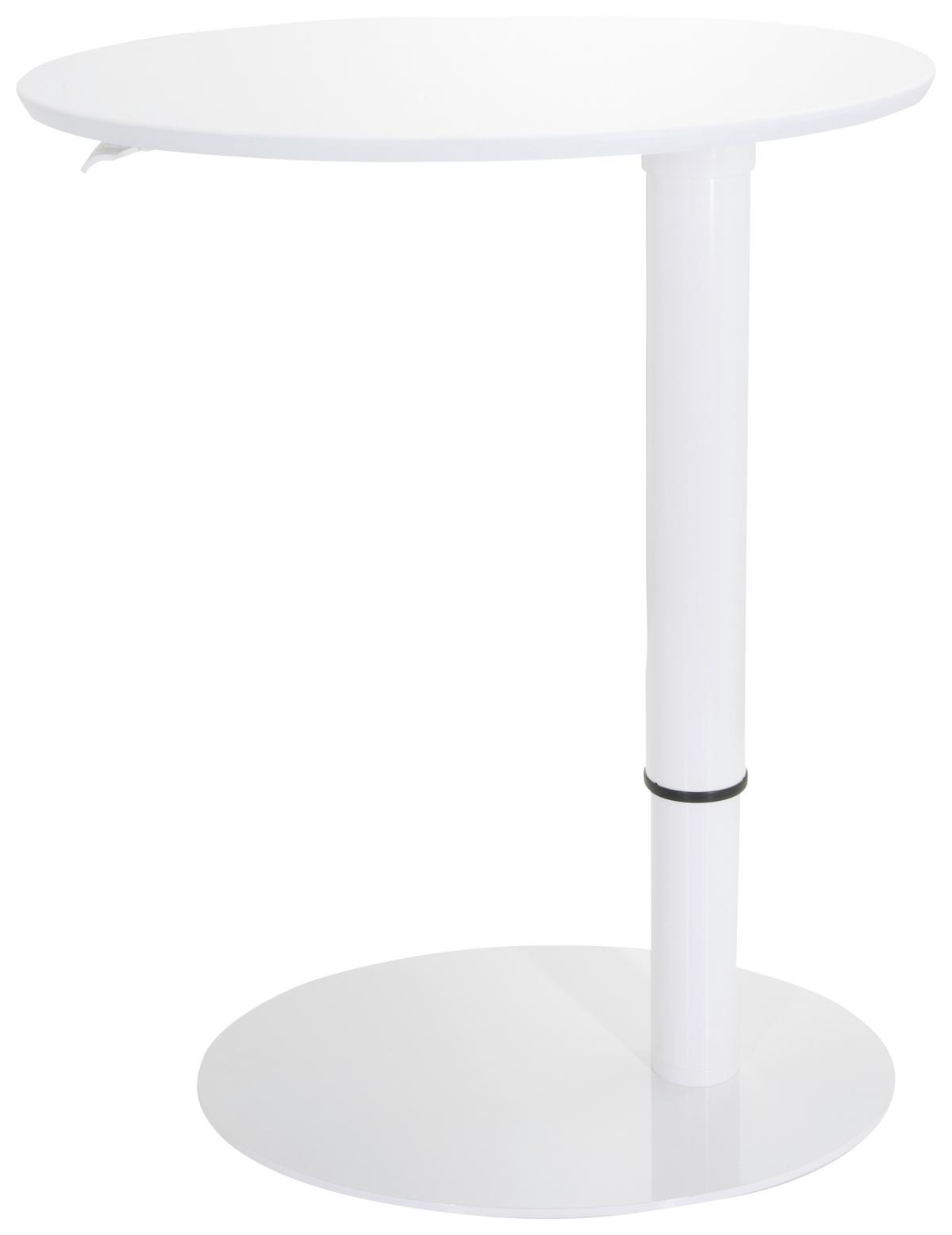 Beistelltisch Stand Iii Höhenverstellbar Weiß - Weiß, Basics, Holzwerkstoff/Metall (90/50/64cm) - MID.YOU