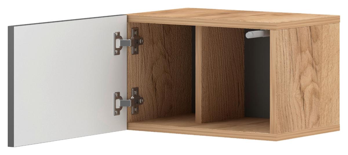 Hängeschrank Set Barcelona B: 40 cm Graphit-/Eichefarben - Eichefarben/Graphitfarben, Design, Holzwerkstoff/Kunststoff (80/25/18-26,8cm) - MID.YOU
