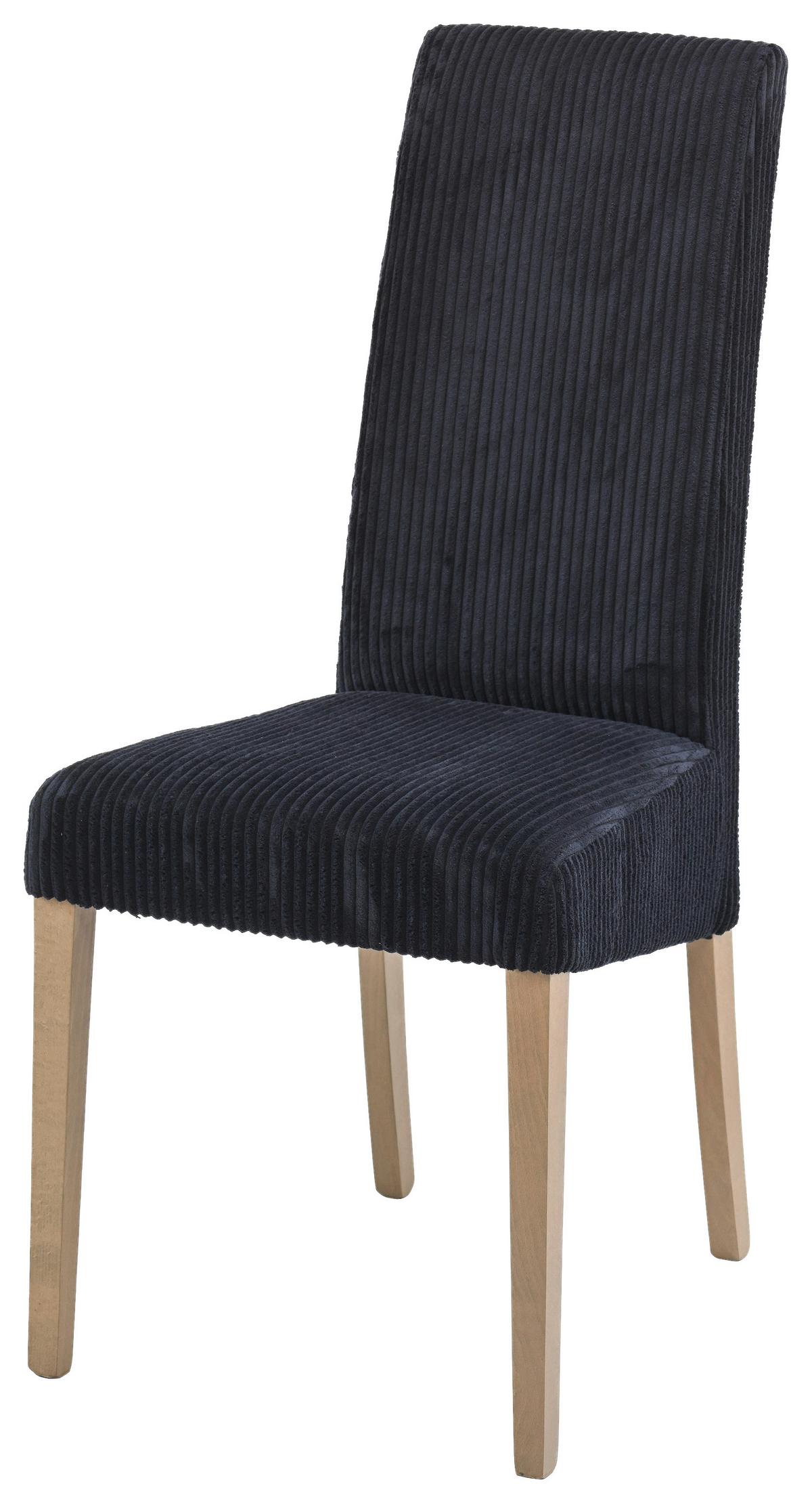 Armlehnstuhl Elke Cord Schwarz Buche Mas. Eichefarben,b: 46cm - Eichefarben/Schwarz, KONVENTIONELL, Holz/Textil (46/101/62cm)