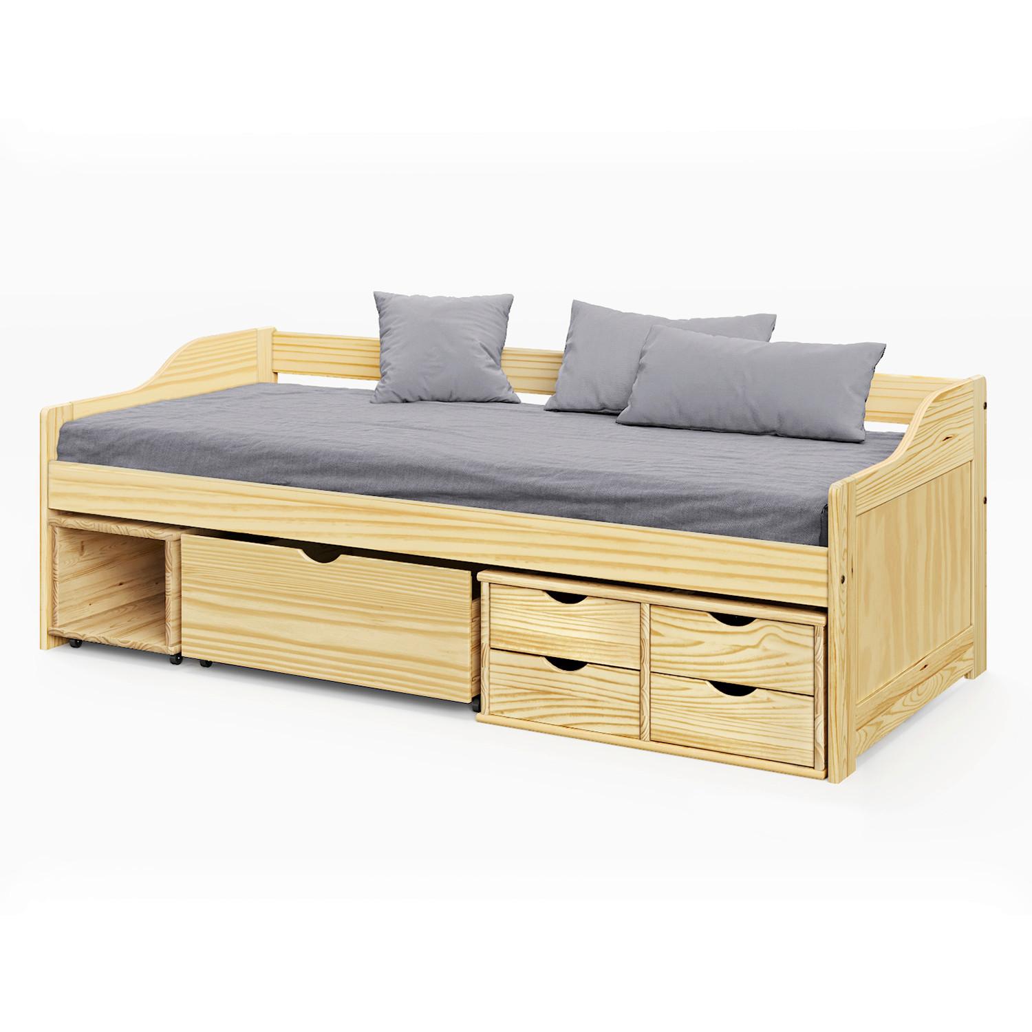 BETT BETT 205X97 CM AUS KIEFERNHOLZ - Naturfarben, Basics, Holz (90/200cm) - Livetastic