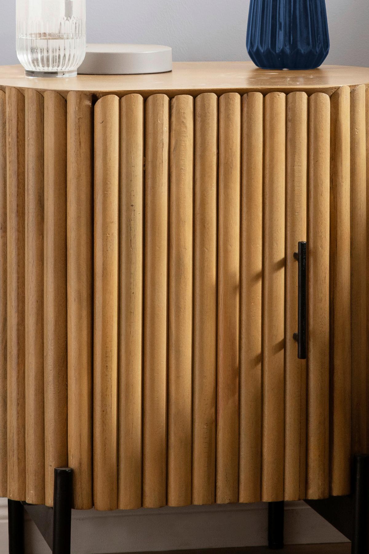NACHTKÄSTCHEN Naturschwarz/Schwarz B: 50cm - Schwarz/Naturfarben, Basics, Holz/Metall (50/60/40cm) - Livetastic