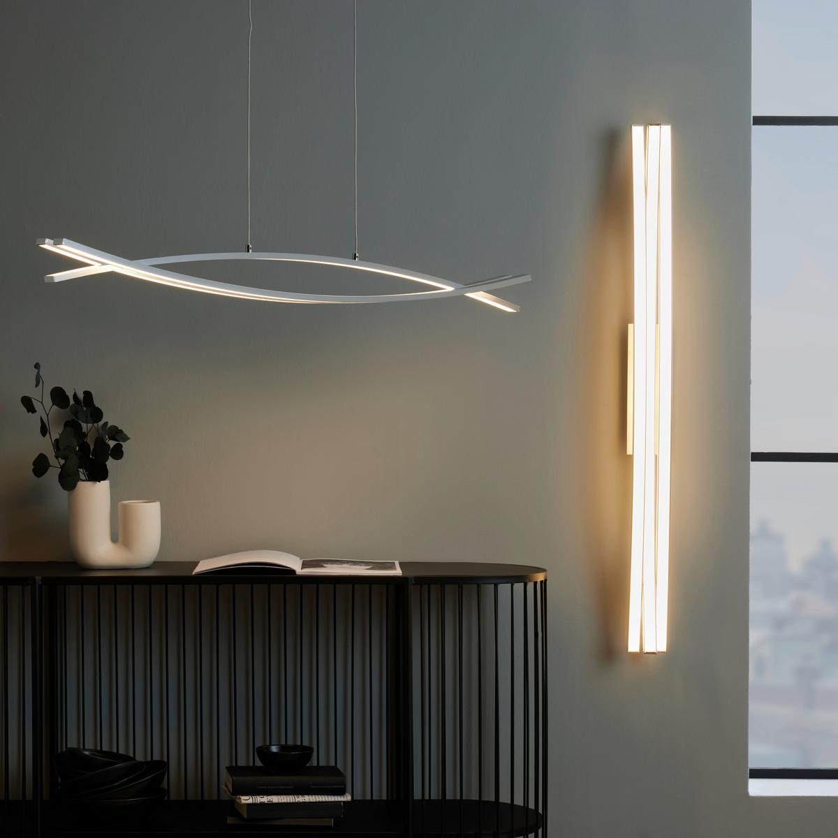LED svítidlo závěsné Tillo 100/8/120cm, 30 Watt - bílá, Konvenční, kov/plast (100/8/120cm) - Mömax