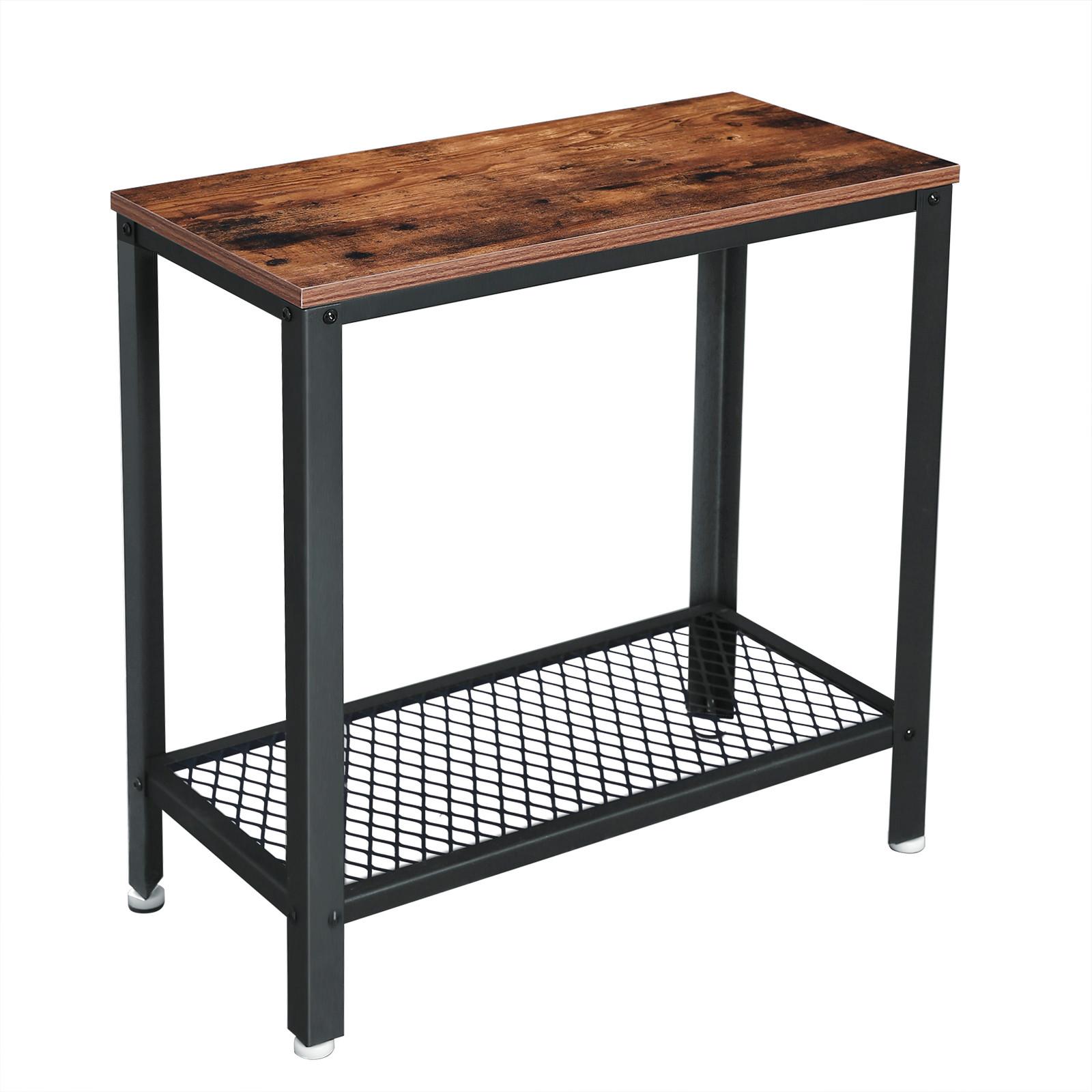 ODKLÁDACÍ STOLEK LET31BX - černá/hnědá, Trend, kov/kompozitní dřevo (60/60/30cm) - Boxxx