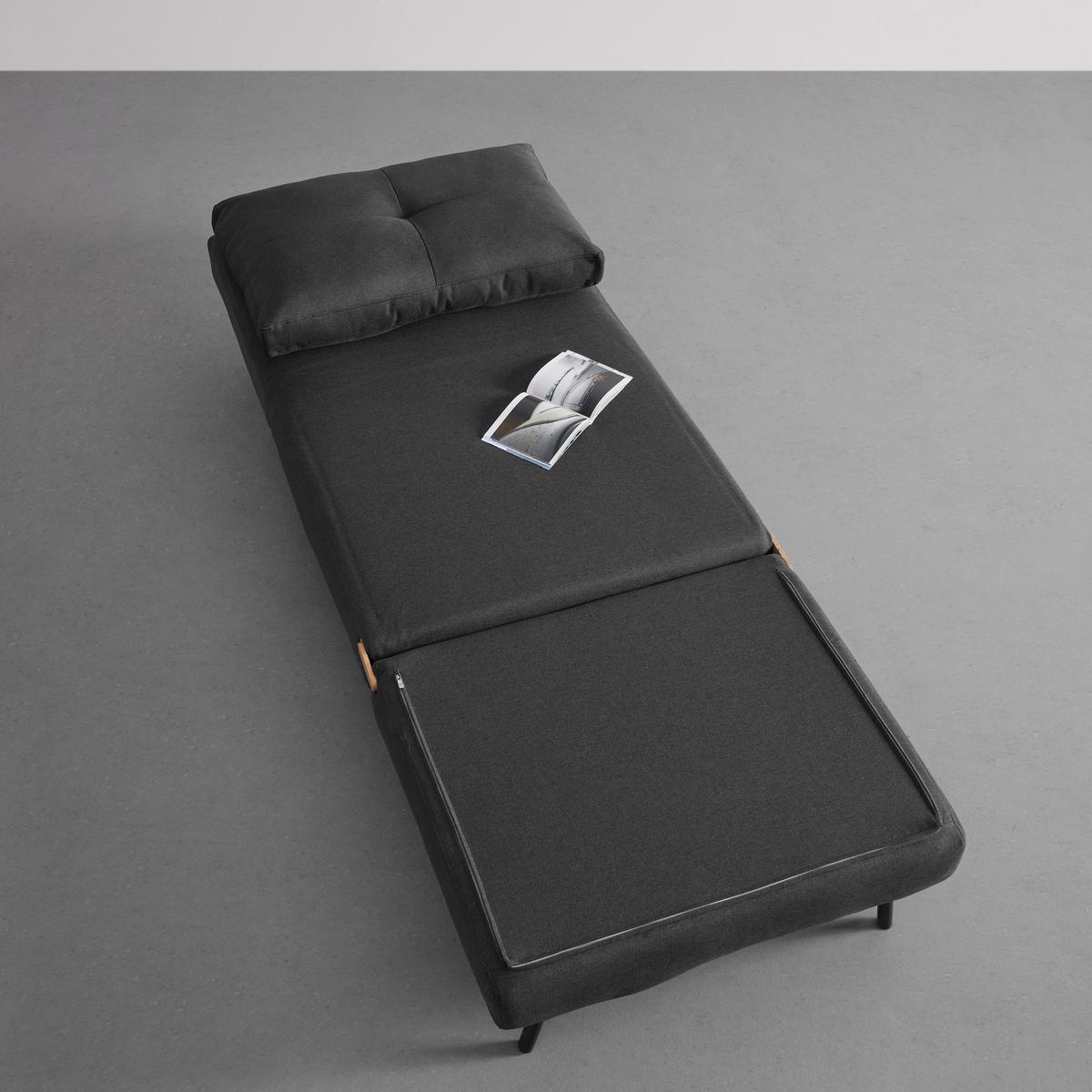 Rozkladacia pohovka Malic tmavosivé - farba duba/tmavosivá, Modern, kov/textil (80/84/90cm) - Bessagi Home