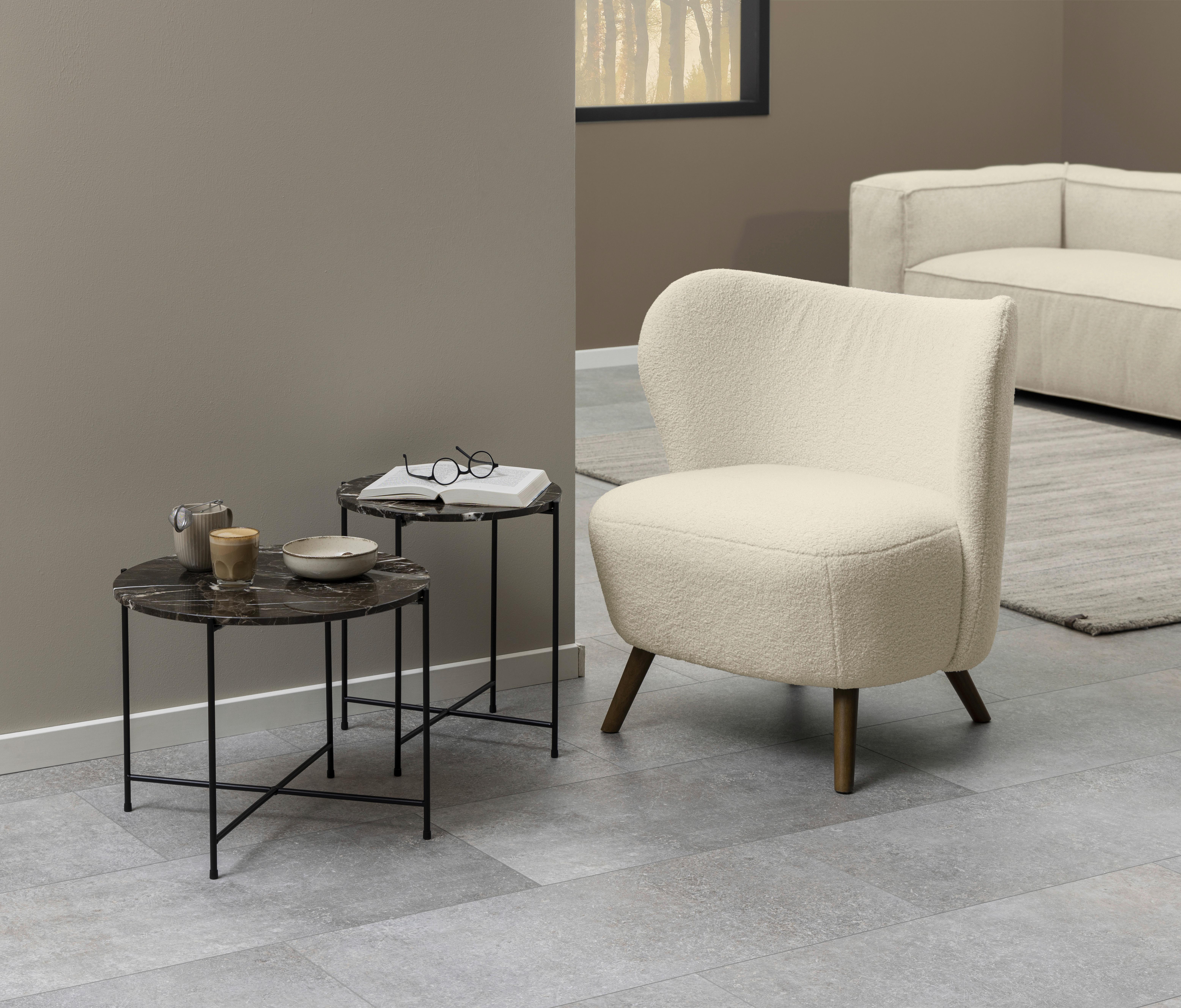 Křeslo CROSBY - krémová/hnědá, Design, dřevo/textil (76/82/73cm) - Livetastic